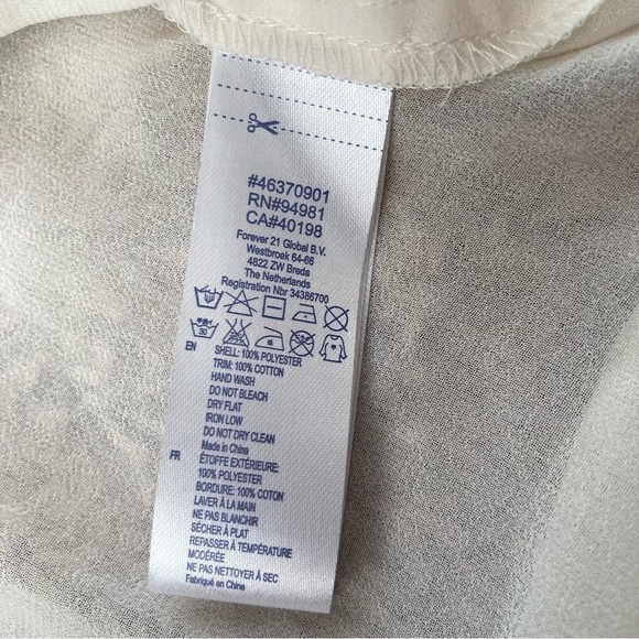 Forever 21 Crochet Collar Sheer White Tank - Picture 8 of 8